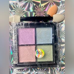 4 Color Shimmer Eyeshadow Palette Pastel Iridescent Highlighters w/ Applicators